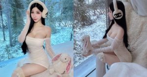 根本白雪公主！「Miyo米優」白皙又有雪乳，在雪地裡大秀曼妙曲線！【EV棋牌】-EV棋牌