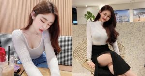 太U質！氣質妹「低頭時乳溝乍現」，一搜照片發現有九頭身！【EV棋牌】-EV棋牌