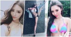 正妹逆天一字馬超驚人！神級辣腿加32F美胸，辣到讓人瘋狂啊！【EV棋牌】-EV棋牌