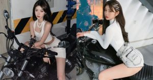 愛騎重機的「性感暗黑辣妹」,「穿短褲露辣腿」畫面太誘惑!【EV棋牌】-EV棋牌