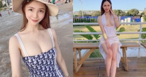 正妹外送員「Michelle 雪兒」性感洋裝露「白嫩E奶」,中路大開雙球快掉出來!【EV棋牌】-EV棋牌