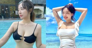 美豔正妹「渾圓南半球溢出」，泳池解放「乳球太豐滿」！【EV棋牌】-EV棋牌