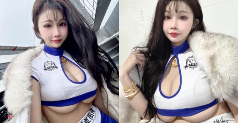 衣服總是太小件！重機女神艾妃Aifei車展制服強制露出南半球【EV棋牌】-EV棋牌