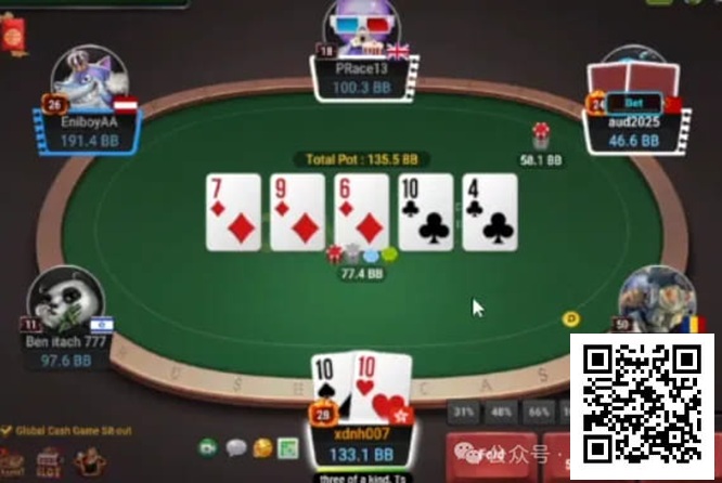 【EV扑克】牌局分析：高难度3bet多人池【EV棋牌】-EV棋牌