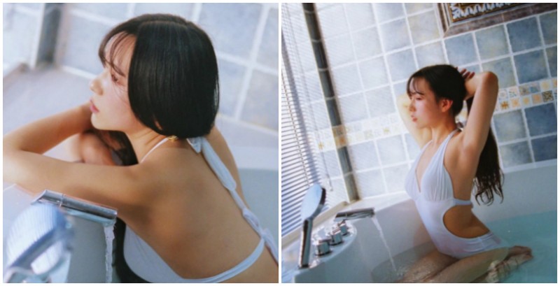 「小隻女孩」的浴室遊戲！少女穿上性感深V史庫水，平淡生活中的情慾火花！【EV棋牌】-EV棋牌