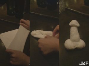 櫻花妹秀好手技 小毛巾70秒變「大GG」【EV棋牌】-EV棋牌