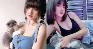 放開那隻貓!「短髮網紅」緊貼喵星人 事業線吸走網友目光【EV棋牌】-EV棋牌