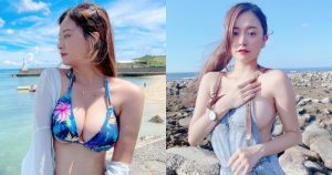 超大方正妹「心姊」，沙灘上吊帶褲裡大膽中空，「渾圓雪乳」半顆快掉出！【EV棋牌】-EV棋牌