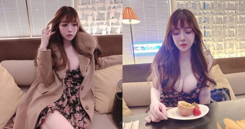 正妹英文老師「宇倩」超爆乳用餐，「渾圓美乳」比食物還誘惑！【EV棋牌】-EV棋牌