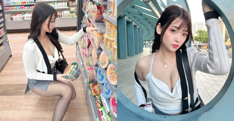 午餐來囉！絲襪正妹「露露咪」親送泡麵，「深美乳溝」粉絲都想當她的菜【EV棋牌】-EV棋牌