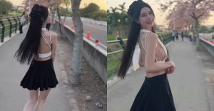 春日限定！櫻花妹「夢夢」遊走步道太驚艷，「背殺回眸殺」像超級女主！【EV棋牌】-EV棋牌