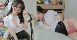 南韓正妹 Sunha 化身魅惑 OL!緊身白襯衫湧出豪乳 撩裙放電有夠辣【EV棋牌】-EV棋牌