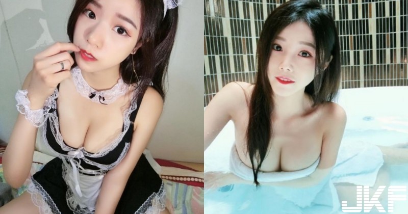 女僕可以嗎？台灣「美乳網紅」白白嫩嫩好誘人，「一條布下水」似乎更可以了！【EV棋牌】-EV棋牌