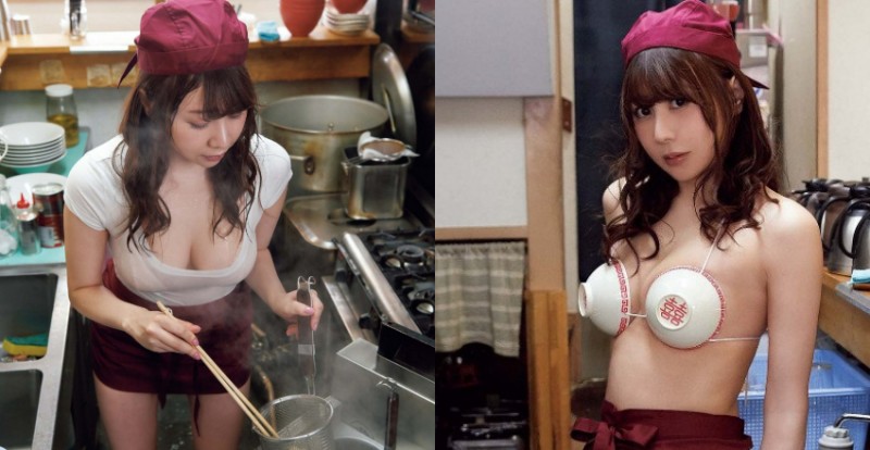 真．碗公奶！拉麵店員「爆乳甩麵」　奶大到碗都快罩不住！【EV棋牌】-EV棋牌