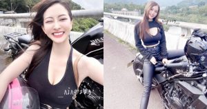 重機女神「jinny啾甯」笑容超甜美！「火辣長腿」騎乘路過都留有香風！【EV棋牌】-EV棋牌
