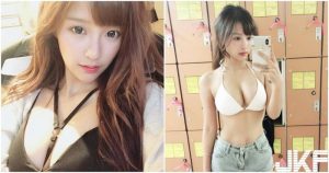 甜美嫩妹置物櫃前「解放美乳」！「超誘人胸型」看得好頭暈喔！【EV棋牌】-EV棋牌