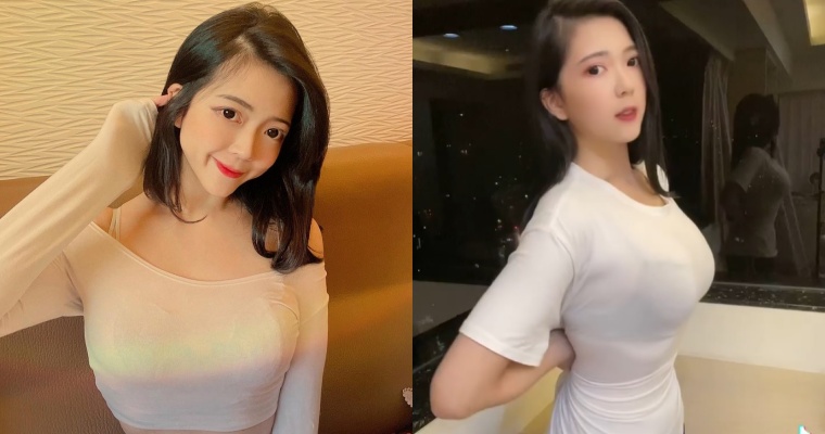 172 cm 美女業務「品妍」TikTok福利滿滿!手抓白衣襯托凹凸好身材