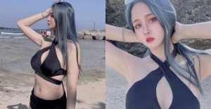 「鄭綺Nina」白嫩辣體提兇猛雙球，「波濤大乳」震撼海岸線【EV棋牌】-EV棋牌