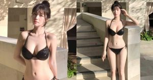 這麼大要早說！「清純韓國正妹」衣服下深不可測，比基尼露「雪白美乳」！【EV棋牌】-EV棋牌