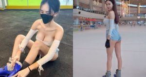 大馬正妹「爆乳溜冰」!平口上衣秀「香肩豪乳」,超飽滿蜜桃也快掉出來~【EV棋牌】-EV棋牌