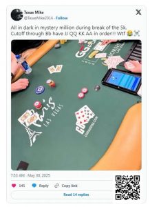 【EV扑克】WSOP的神奇时刻:Michael Moncek在盲注位全下,没想到身后有JJ、QQ、KK和AA【EV棋牌】-EV棋牌