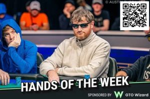 【EV扑克】河牌过牌-全压逼三条弃牌,敢在超豪赛泡沫期这样打,太狠了【EV棋牌】-EV棋牌