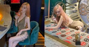 台北也有火辣荷官！「Olivia林沂」性感低胸洋裝綁帶露大腿，彎腰趴牌桌翹臀好迷人！【EV棋牌】-EV棋牌