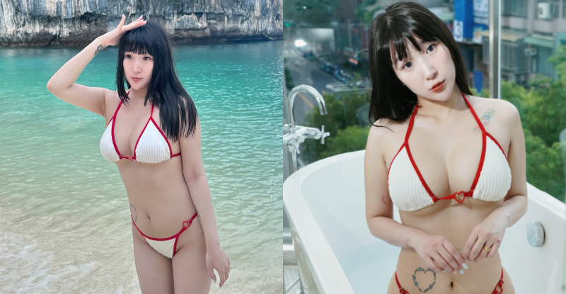 美乳女孩「茶茶兒」瘦身有成，曬「火辣比基尼」車燈還一樣重！【EV棋牌】-EV棋牌