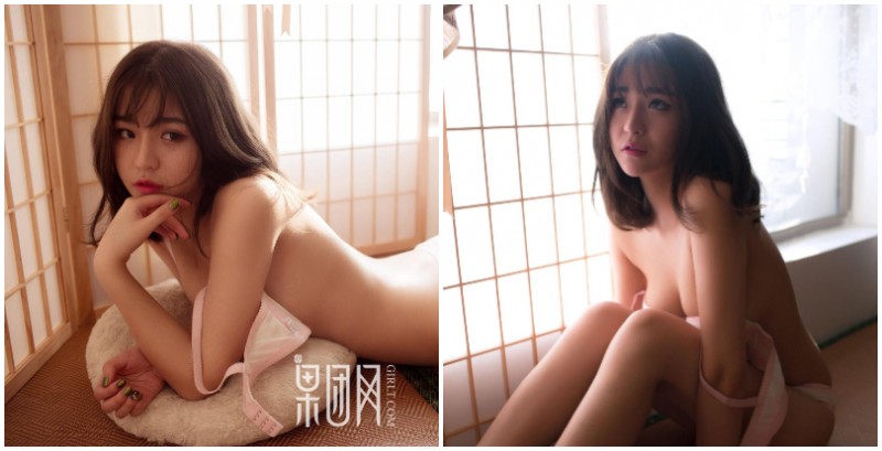 「蘿莉+巨乳」的無敵搭配！緩緩滑下的肩帶讓美乳呼之欲出，讓人想好好疼愛她！【EV棋牌】-EV棋牌
