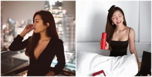 「氣質女神」深V洋裝小露美胸！緊緻身材曲線搭配高雅微笑，簡直就是美神的化身！【EV棋牌】-EV棋牌