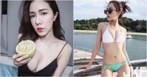 溝好深！白嫩「比基尼正妹」太兇啦！「渾圓美乳」跟柚子一樣飽滿！【EV棋牌】-EV棋牌