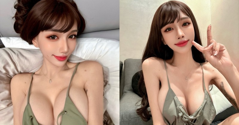 台北小明日花？巨乳辣妹「畇安」裡面不穿bra，躺下後「白嫩雙球」溢出來！【EV棋牌】-EV棋牌