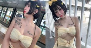 穿這樣去搭韓國捷運！巨乳妹「張嘻嘻」超猛洋裝露南半球【EV棋牌】-EV棋牌