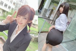 日本第一Coser「えなこ」OL之日化身「辦公室正妹小姐姐」幹練套裝別有一番風味【EV棋牌】-EV棋牌