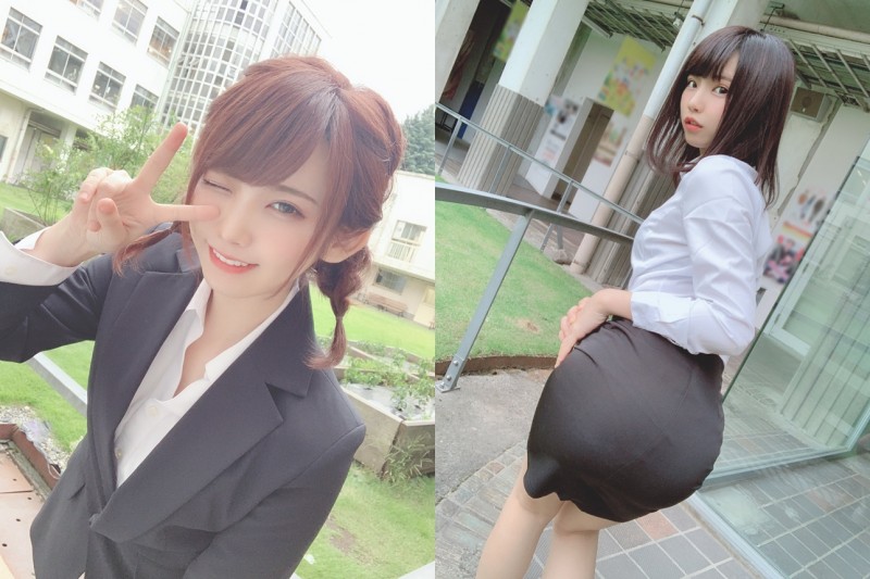 日本第一Coser「えなこ」OL之日化身「辦公室正妹小姐姐」幹練套裝別有一番風味【EV棋牌】-EV棋牌