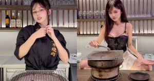 這樣夠辣嗎？正妹燒肉店員小花「桌邊服務」，客人要加辣她乾脆脫衣服幫烤【EV棋牌】-EV棋牌