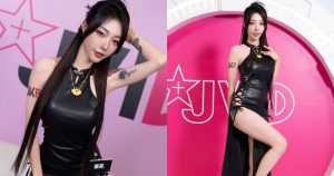 JVID女神「飄飄」緊身皮裝太性感，側開衩「誘惑美腿」超勾人！【EV棋牌】-EV棋牌