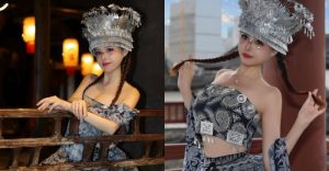 苗族姐姐「羊ㄦ」姿態優雅性感，「爆乳細腰」還是藏不住！【EV棋牌】-EV棋牌