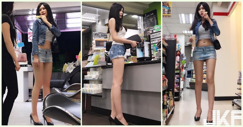 超誘惑「7-11長腿辣妹」終於被神到了！逆天的「雪白大腿」畫面讓人受不了…【EV棋牌】-EV棋牌