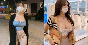 賣場遇見「口罩妹」爆乳逛街　蕾絲背心罩不住豐滿上圍快溢出【EV棋牌】-EV棋牌