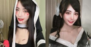 性感修女「點點」清甜顏值擋不住，「展露濠溝」越來越失控【EV棋牌】-EV棋牌