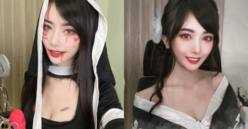 性感修女「點點」清甜顏值擋不住，「展露濠溝」越來越失控【EV棋牌】-EV棋牌