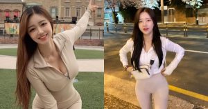 「清純奶妹」大方穿緊身褲上街！「緊緻曲線」不怕人看，換成泳裝果然更辣～【EV棋牌】-EV棋牌