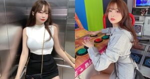 好甜！電梯遇到「萌萌美乳妹子」，「透視的渾圓胸型」讓人好想壁咚她！【EV棋牌】-EV棋牌