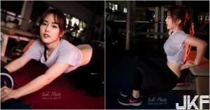 快來運動！「大奶正妹」健身房爆汗深蹲！腰腹「性感曲線」好撩人！【EV棋牌】-EV棋牌