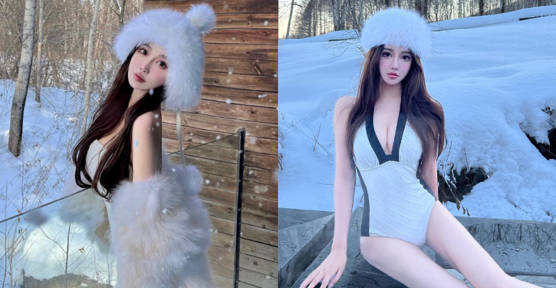 「大眼正妹」雪地裡放曬「深美濠溝」，讓人就想狂擁給溫暖！【EV棋牌】-EV棋牌