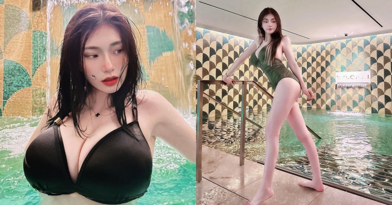 最強奶媽「謝薇安」曬巨乳泳裝照，雙峰塞滿畫面網友驚呼：是籃球嗎【EV棋牌】-EV棋牌