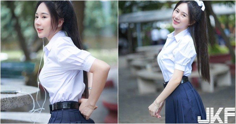 公園捕獲「美乳學生妹」！青春甜美讓人想戀愛！小小年紀「發育不錯」啊！【EV棋牌】-EV棋牌