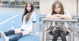 甜美學妹「陳之心」趴桌畫面惹人愛，裙底春光若隱若現太養眼【EV棋牌】-EV棋牌