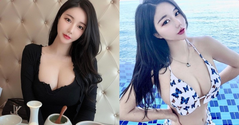 穿低胸裝用餐的「火辣爆乳妹」，「搶眼的飽滿美胸」比食物誘人！【EV棋牌】-EV棋牌